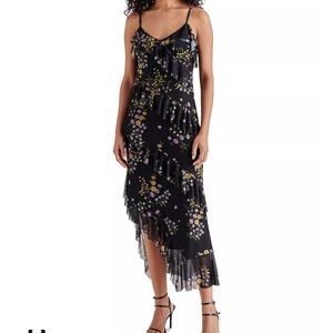 Steve Madden Aida Floral Asymmetric Dress NWT Size XS